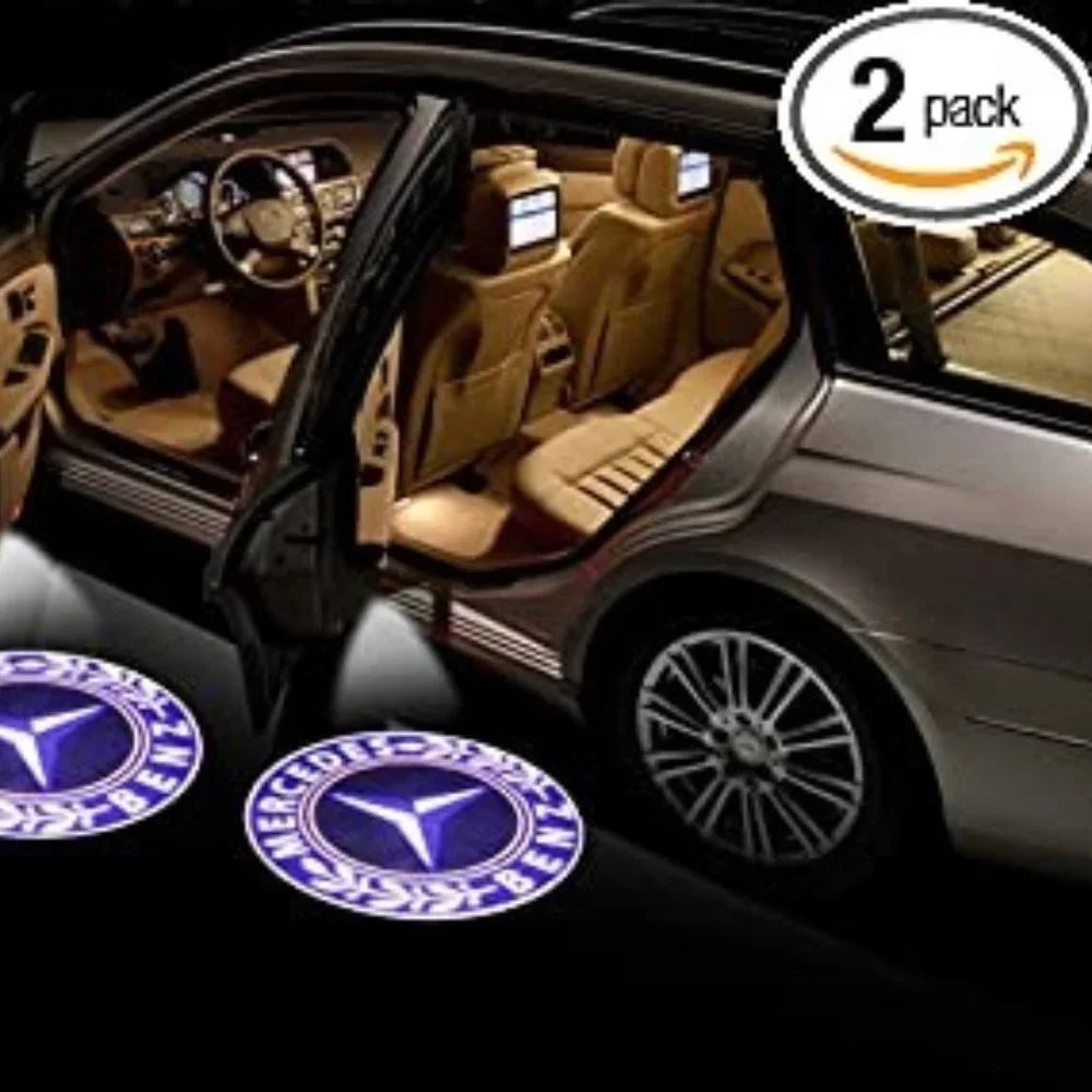 2x PCs MERCEDES BENZ Logo Wireless Car Door Welcome Laser Projector Emblem